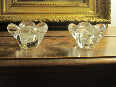 Paire de bougeoirs en cristal