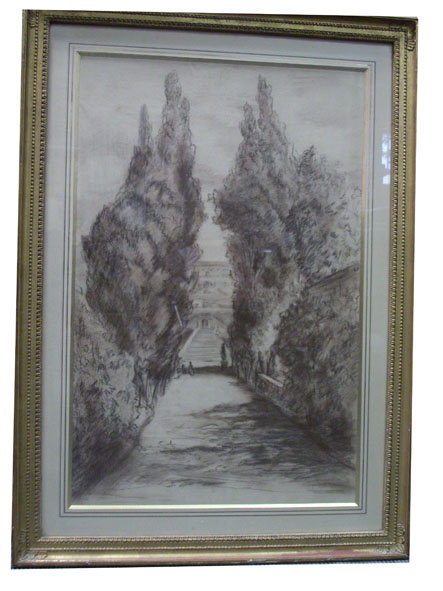 Dessin jardin villa d'Este