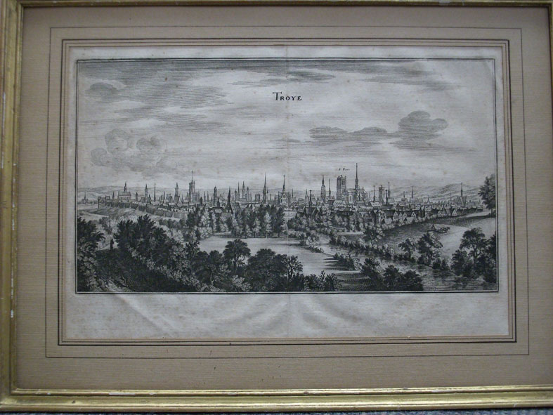 Gravure ville de Troyes