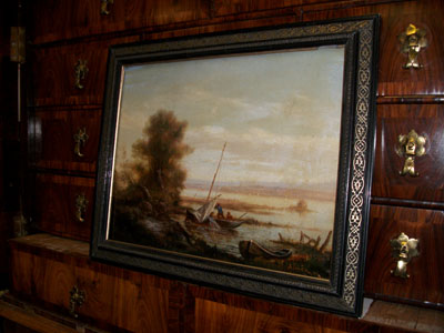 Huile sur toile Paysage bord de rivre